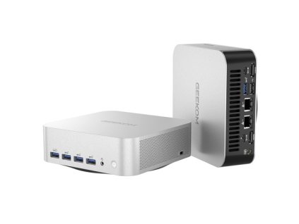 GEEKOM A8 Max AI Mini PC, AMD Ryzen 7 8845HS 8 Core Max 5.1GHz, 32GB RAM 1TB SSD, 2*USB4 + 2*HDMI2.0 8K Quad Displays, WiFi 6E Bluetooth 5.2, Dual 2.5G LAN, 5*USB3.2, 1*USB2.0, 1*SD Card Reader, 1*3.5mm Audio Jack, IceBlast 2.0 Cooling System