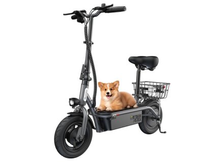 iScooter F2 Electric Scooter with Seat & Rear Basket, 500W Motor, 36V 7.8Ah Battery, 10 inch Tires, 30km/h Max Speed, 30km Range, Front & Rear Drum Brakes, 120kg Max Load