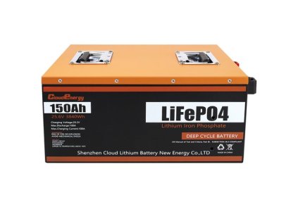 Cloudenergy 24V 150Ah LiFePO4 Battery Pack Backup Power, 3840Wh Energy, 6000+ Cycles, Built-in 100A BMS, Support in Series/Parallel, Perfect for Replacing Most of Backup Power, RV, Boats, Solar, Trolling motor, Off-Grid