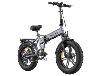 ENGWE EP-2 Boost Folding Electric Bike, 250W Motor, 48V 13Ah Battery, 20*4.0 inch Fat Tires, 25km/h Max Speed, 120km Range, Front & Rear Mechanical Disc Brake, Torque Sensor, Front Suspension, Shimano 7-speed - Grey