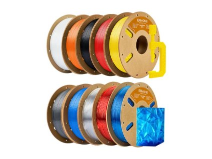 10kg ERYONE High Speed PETG Filament - 1kg Yellow + 1kg Red + 1kg Black + 1kg White + 1kg Gray + 1kg Blue + 1kg Orange + 1kg Transparent/Transparent Blue/Red