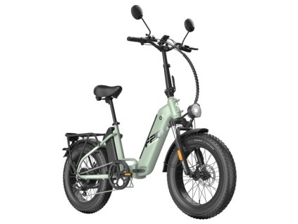 Fafrees FF20 Polar Electric Bike, 500W Motor, 48V 26.8Ah Dual Batteries, 20*4.0 inch Tires, 45km/h Max Speed, 170km Max Range, Mechanical Disc Brakes, Front Spring Fork, Shimano 7-speed - Mint Green