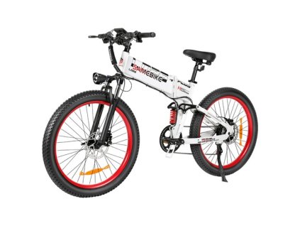 SAMEBIKE LO26-Plus Electric Bike, 1000W Motor, 48V 15Ah Battery, 26 inch Tires, 45km/h Max Speed, 100km Range, Hydraulic Disc Brakes, Dual Adjustable Suspension, Shimano 7-speed - White