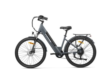 Foride Roamer 1 Step-thru Electric Bike, 250W Motor, 36V 13Ah Battery, 27.5 inch Tires, 25km/h Max Speed, 100km Max Range, Disc Brake, Suspension with Lockout, Shimano 7-speed - Grey