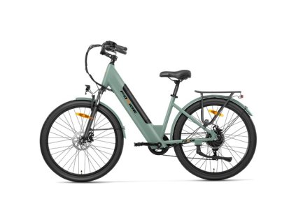 Foride Roamer 1 Step-thru Electric Bike, 250W Motor, 36V 13Ah Battery, 27.5 inch Tires, 25km/h Max Speed, 100km Max Range, Disc Brake, Suspension with Lockout, Shimano 7-speed - Green
