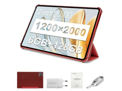 Teclast T60AI Android 15 Tablet, 12 inch 2000*1200 IPS Screen, Allwinner A733 8 Core Max 2.0GHz, 6GB+10GB Expansion RAM 128GB ROM, Dual Type-C Ports, WiFi6 Bluetooth 5.4, 5MP+13MP Cameras, 8000mAh Battery