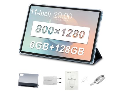 Teclast P50 Android 15 Tablet, 11 inch 800*1280 IPS Screen, Unisoc T606 8 Core Max 1.6GHz, 8GB + 12GB Expansion RAM 128GB ROM,  2.4/5GHz WiFi Bluetooth 5.0, 5MP+8MP Camera, GPS/Galileo/GLONASS/BDS, 7000mAh Battery
