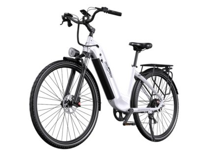 ONESPORT OT05 Pro Electric Bike, 250W Motor, 36V 22.5Ah Battery, 700*50C Tires, 25km/h Max Speed, 140km Range, Hydraulic Disc Brakes, Front Suspension Fork, Shimano 7-speed - White