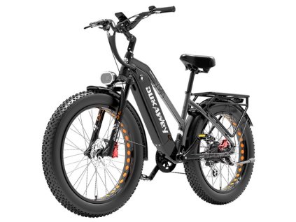 LANKELEISI DM530Plus Electric Bike, 1000W Motor, 52V 20Ah Battery, 26*4.0 inch Tires, 52km/h Max Speed, 150km Range, Hydraulic Disc Brakes, Front Oil Spring Suspension, Shimano 7-speed - Black Grey