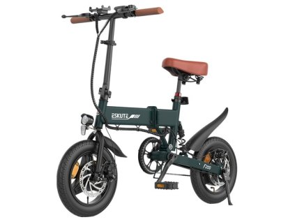 ESKUTE F200 Folding Electric Bike, 250W Motor, 36V 7.8Ah Battery, 14 inch Tires, 25km/h Max Speed, 50km Range, Mechanical Disc Brakes, LCD Display - Green