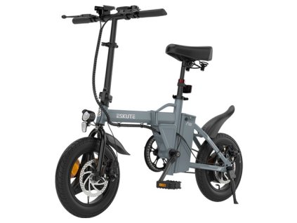 ESKUTE F100 Folding Electric Bike, 250W Motor, 36V 9Ah Battery, 14 inch Tires, 25km/h Max Speed, 55km Range, Mechanical Disc Brakes, LCD Display - Grey