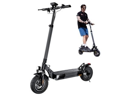 iScooter W9 Electric Scooter, 1000W Motor, 48V 14Ah Battery, 10 inch Tires, 45km/h Max Speed, 45km Range, Front & Rear Disc Brake, Dual Shock Absorption, LCD Display