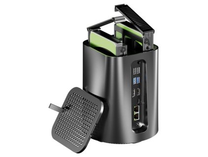 AOOSTAR R7 NAS Mini PC, AMD Ryzen 7 5825U 8 Cores Max 4.5GHz, 16GB DDR4 RAM 512GB SSD, HDMI+DP+Type-C Triple 4K Display, WiFi 6 Bluetooth 5.2, 2*USB3.0, 2*USB2.0, 2*2.5G RJ45, 1*TF Card Slot, 1*3.5mm Audio, Dual-fan Cooling - EU Plug