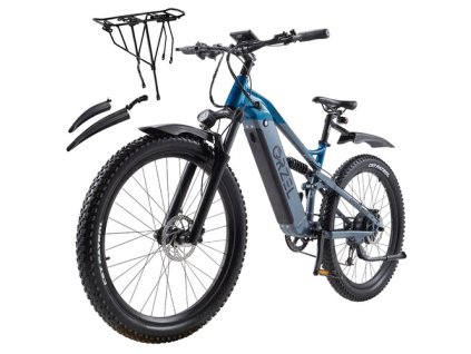 ORZELEBIKE M49 Electric Bike, 500W Motor, 48V 20AH Battery, 27.5 inch Tires, 45km/h Max Speed, 180km Max Range, Shimano Hydraulic Brake, Front Fork Shock Absorber, 9-speed, LCD Display - Blue