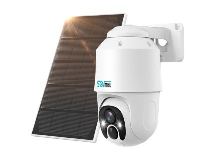 SOVMIKU CQ1A 2K Solar Security Camera, 9000mAh Battery, 2-Way Audio, Motion Detection, 360° View, Pan/Tilt, Color Night Vision