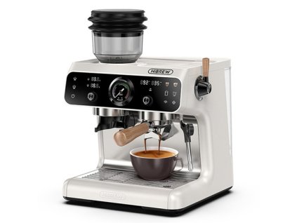 HiBREW H7B Espresso Machine, Dual-heating System, 58mm Portafilter, Built-in Grinder with 30 Size Settings, Touch Screen, for Cafe Hotel Restaurant