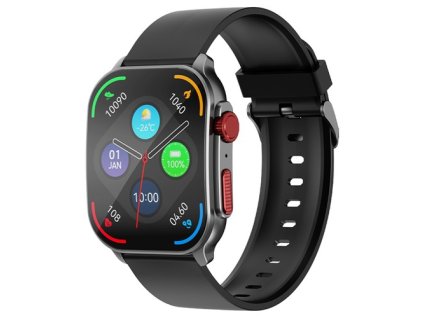 IMIKI Frame 2 Smartwatch, 2.01 inch AMOLED Display, Bluetooth Calling, 100+ Sports Modes, 24/7 Health Monitoring, Sleep Monitoring - Black Watchband