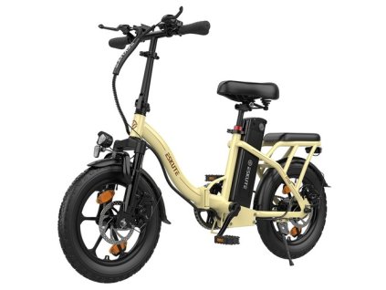 ESKUTE D100 Folding Electric Bike, 250W Motor, 36V 13Ah Battery, 25km/h Max Speed, 100km Range, 16 inch Tires, Mechanical Disc Brakes, LCD Display - Off-white