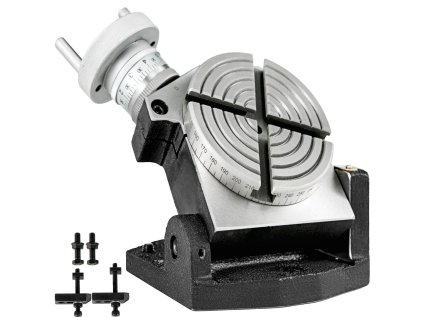Otočný stôl na frézovanie a vŕtanie 4 in/100 mm, 4 drážky, mt-2, 360°