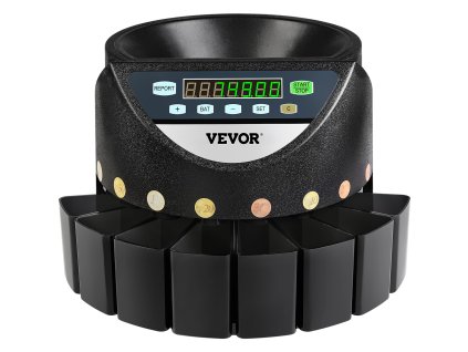 Elektronický počítač mincí pre eurá, 300/min, 8 zásuviek, 500–1000