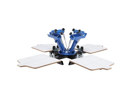 Sítotlačový stroj 4 farby 4 stanice 360° 21.2×17.7in / 54×45cm paleta