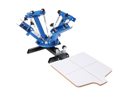 Sítotlačový lis 4 farby 1 stan.360° 54×45cm paleta na tričká