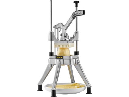 Krájač zeleniny s 4 čepeľami, nerezový, na hranolky, kocky a ovocie