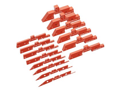 Sada nastavovacích blokov 14 pcs, hliník, gravírované značenie