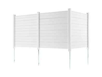 Zástena na súkromie 3 panely vinyl 50"×50" pre klimatizáciu a kôš