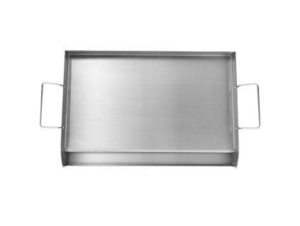 Grilovacia platňa na sporák 23.5×16" nerezová dvojhoráková nepriľnavá