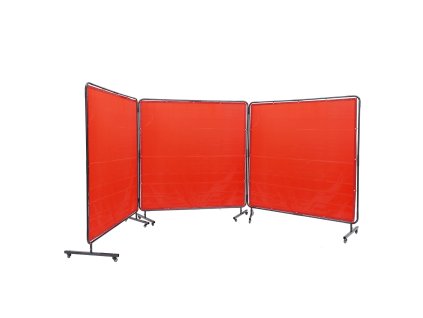 Zvárací paravan 3-dielny 1.8×1.8 m, pvc, 12 kolies (6 zamykateľných)