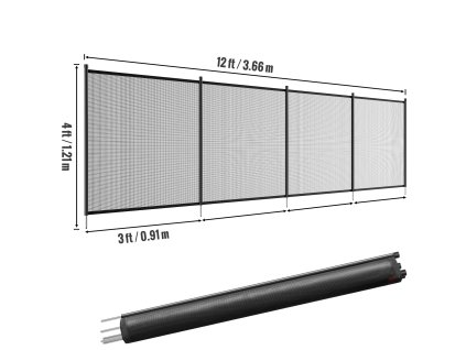 Plot na bazén 1.2×3.7 m, odnímateľný bezpečnostný, pvc sieť 340gms