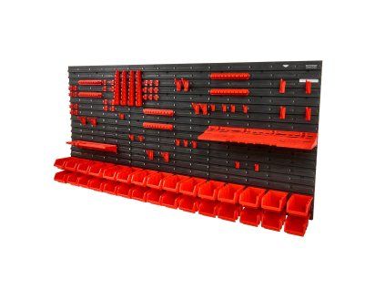 Nástenný organizér na diely 30 plastových boxov s háčikmi a panelmi