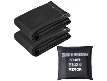 Požiarná deka 2 ks 2.4×3 m 550°C sklenené vlákno 12 mosadzných ok