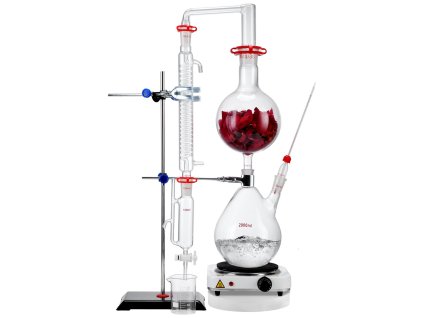 Súprava na destiláciu éterických olejov 2000 ml, 3.3 boro sklo, 1000 w