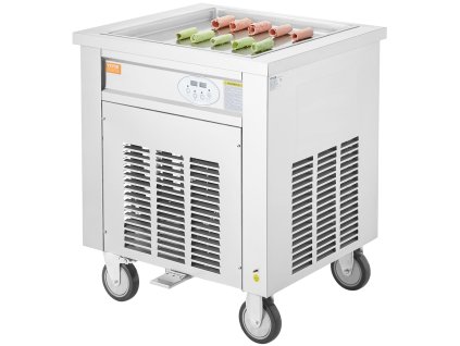 Stroj na rolovanú zmrzlinu 19.7"×19.7" nerez s kompresorom, 2 škrabky