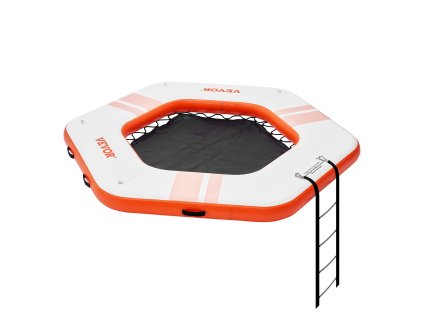 Nafukovacie plávajúce mólo ø8.5FT s trampolínou ø5FT a rebríkom
