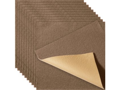 Samolepiace kobercové dlaždice 18"×18" mäkko vystlané 10 ks tmavohnedé
