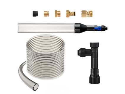Sifónový čistič akvária 33 ft pvc hadica, 3 mosadzné adaptéry