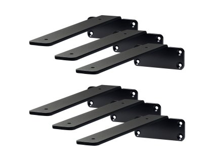 Držiak na plávajúcu policu l 10"×4"×1.6" 5mm oceľ 6ks nosnosť 160 lbs