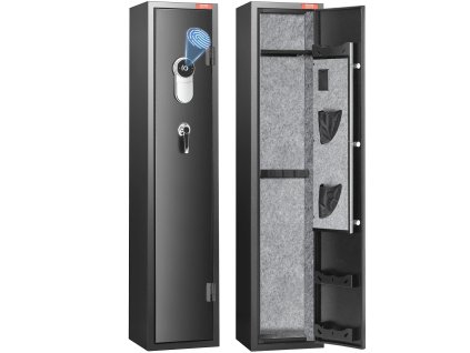 Trezor na 5 pušiek s odtlačkovým zámkom a schránkou na muníciu