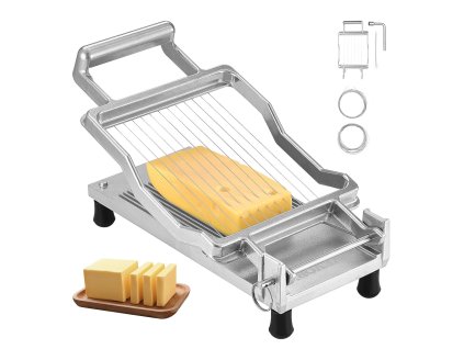 Krájač syra s odnímateľným drôtom 0.39" a 0.78", hliník, drôt 316