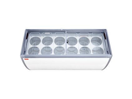 Truhlicový mrazák na zmrzlinu 567 L, 12 vaničiek, 2 dvere, kolieska