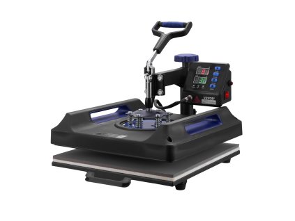 Tepelný lis 5v1 38×38 in, 850.5 g, pre tričká a tumblery, čierna/modrá