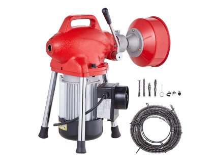 Elektrický krtkovací stroj 250W, 66FT×5/8"/15'×3/8", 7 nožov, 1.6"–4"