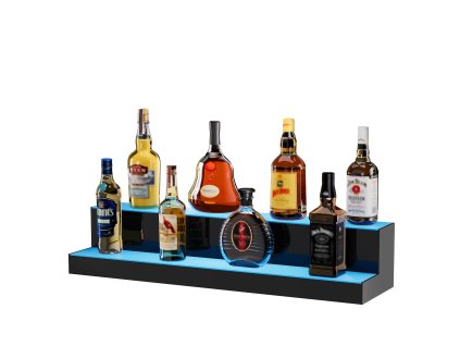 Stojan na fľaše led, 2 úrovne, 30 inch, akryl, rf+app ovládanie, rgb