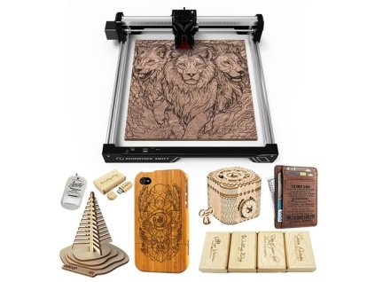 ATOMSTACK Swift 12W Laser Engraver, 10000mm/min Speed, 0.1mm Precision, 0.08x0.04mm Laser Spot, 300x300mm Working Area, Accessory Auto-Recognition, Compatible with Wood/Leather/Acrylic