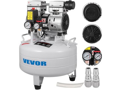 Vertikálny vzduchový kompresor 30l 6.6 gallon, 850w, bezolejový, tichý