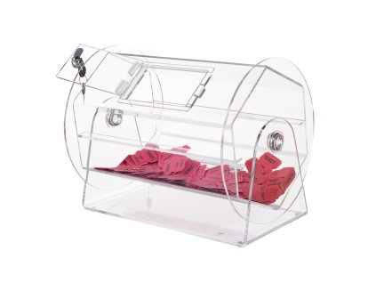 Akrylový losovací bubon, 5000 lístkov alebo 200 gúľ, 2 kľúče