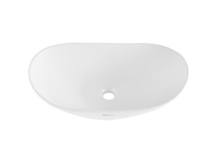 Oválne nadpultové keramické umývadlo 23.3"×14.2", biele, na dosku